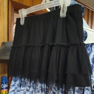 Elegant Black Ruffled Skirt